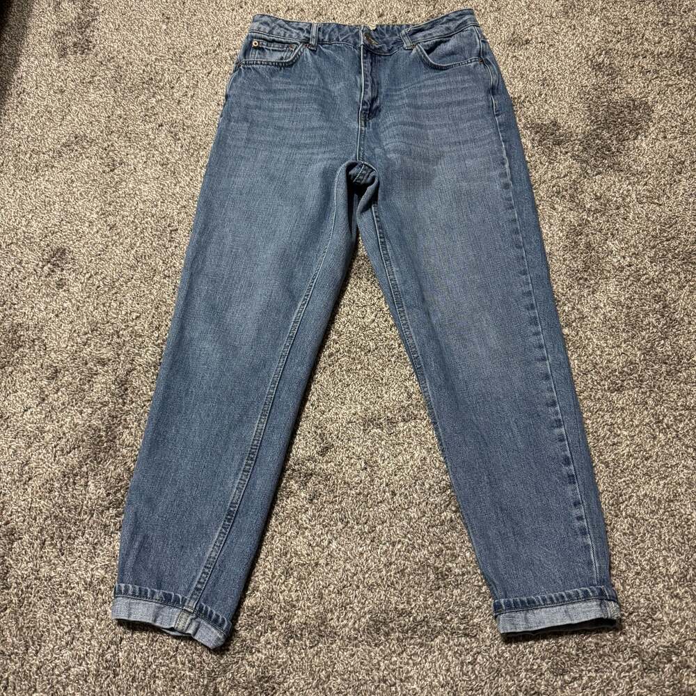 Topshop Hourglass Original high rise Mom jeans in mid blue